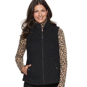Black Quilted Pattern Vest by Croft & Barrow